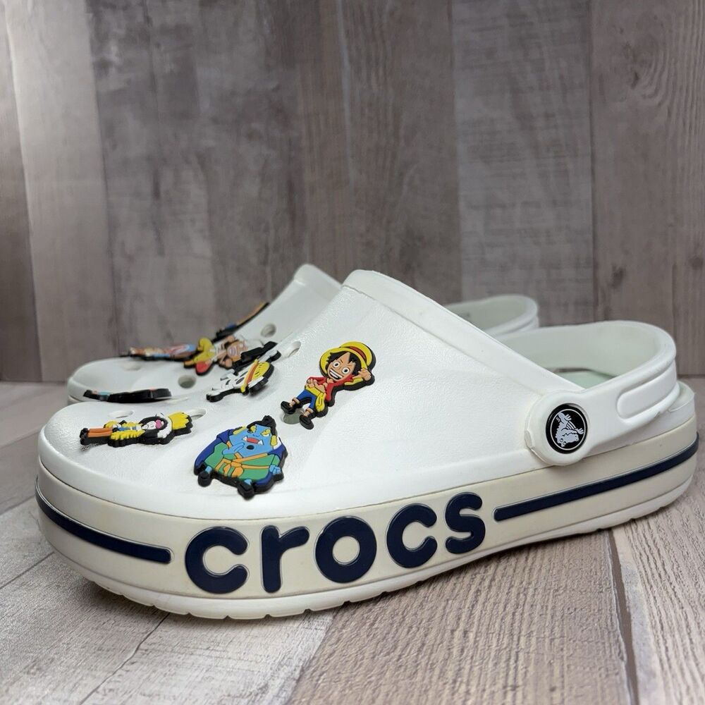 Crocs Bayaband Women's Size 7 One Piece Luffy Clog Slip On Shoes Sandals White